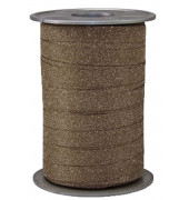 Geschenkband Ringelband 10mm x 100m Glitter braun