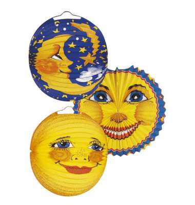 Lampion 2025 Sonne/Mond Ø 25cm sortiert