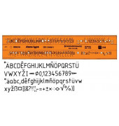 Kunststoff-Schablone Schrift 2522-5 orange-transparent Schrifthöhe 5mm