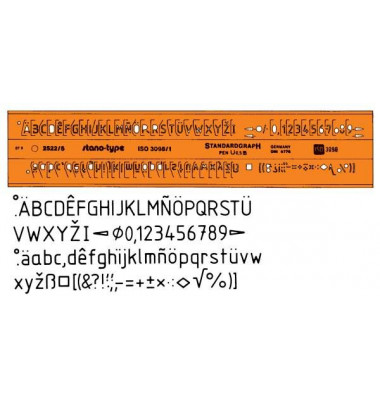 Schriftschablone 5mm Type 2522 Schriftschablone 5mm Type 2522