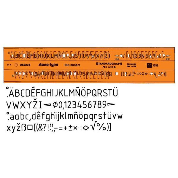 4014509021431 - Kunststoff-Schablone Schrift 2522-5 orange-transparent Schrifthöhe 5mm 4014509021431 - Kunststoff-Schablone Schrift 2522-5 orange-transparent Schrifthöhe 5mm