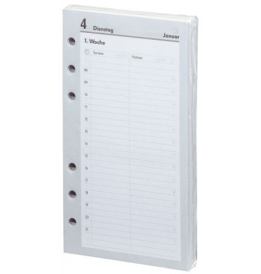Kalendereinlage 02-0059, Kompakt, 1 Tag / 1 Seite, 95x167mm (A6), 2025