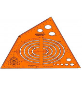Kunststoff-Schablone Axonograph Isometric 1158 orange-transparent