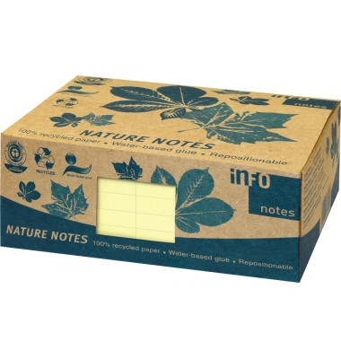Haftnotizen 5655-11box, Recycling, 125x75mm, gelb, Quadratisch