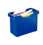 Hängemappenbox Mini-Aktei Plus 1993 blau bis 20 Mappen befüllt mit 5 Mappen stapelbar