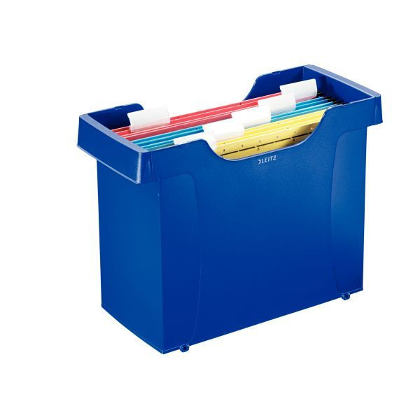 4002432303939 - Hängemappenbox Mini-Aktei Plus 1993 blau bis 20 Mappen befüllt mit 5 Mappen stapelbar 4002432303939 Leitz