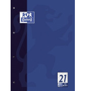 Notizblock 100050343, liniert mit Rand innen / Lineatur 21, A4, 90g, blau, 50 Blatt