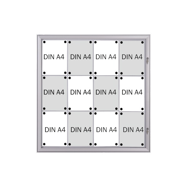 4016946223805 - Schaukasten Security 12 x A4  schwer entflammbar Metallrückwand weiß silber magnetisch 4016946223805 Franken