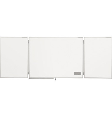 Whiteboard-klappbar ferroscript®, 1240303, 150/300x90cm, emailliert, Aluminiumrahmen