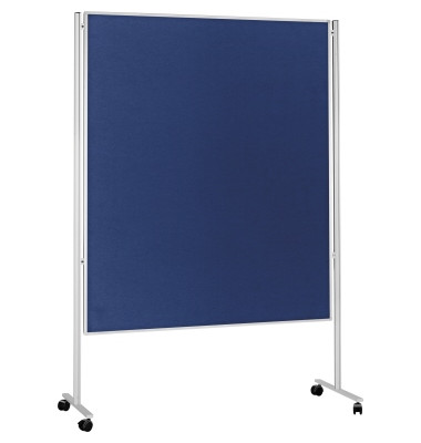 Moderationstafel 1101103M, 120x180cm, Filz + Filz (beidseitig), pinnbar, mit Rollen, blau + blau
