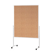 Moderationstafel 2111124, 120x150cm, Kork + Kork (beidseitig), pinnbar, mit Rollen, braun + braun