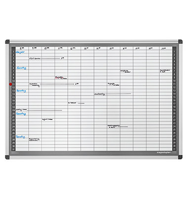 Monatsplaner CC 92 x 62,5 cm (B x H) 7-Tage-Woche Aluminium weiß silbereloxiert Monatsplaner CC 92 x 62,5 cm (B x H) 7-Tage-Woche Aluminium weiß silbereloxiert