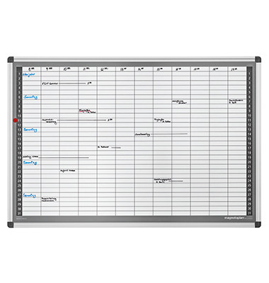 Monatsplaner CC 92 x 62,5 cm (B x H) 7-Tage-Woche Aluminium wei&szlig; silbereloxiert