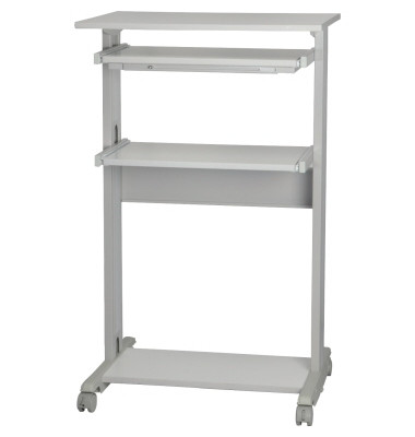 PC-Arbeitsplatz mobil 68 x 110 x 54 cm (B x H x T) nicht abschließbar Metall/Kunststoff lichtgrau/weiß PC-Arbeitsplatz mobil 68 x 110 x 54 cm (B x H x T) nicht abschließbar Metall/Kunststoff lichtgrau/weiß