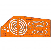 Kunststoff-Schablone Axonograph Dimetric 1185 orange-transparent