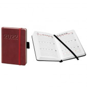 Buchkalender 02-0131, V-Book, bordeaux, 1 Woche /  2 Seiten, 9x14cm (A6), 2026