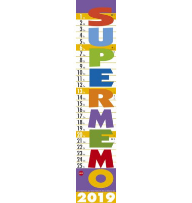 Streifenkalender Supermemo 1Monat/1Seite 17x85cm 2021