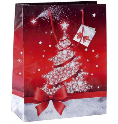 Geschenktasche GT022 Sparkling Tree, Weihnachten, Sparkling Tree, mit Glanzlackierung und Geschenkanhänger, Sparkling Tree, 260m