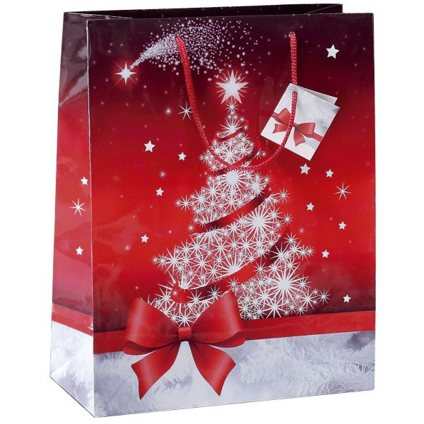 45 Stück Sigel Geschenktasche GT022 Sparkling Tree, Weihnachten, Sparkling Tree, mit Glanzlackierung und Geschenkanhänger, Sparkling Tree, 260m