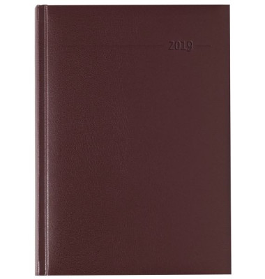 Buchkalender 101777, bordeaux, 1 Tag / 1 Seite, 15x21cm (A5), 2026
