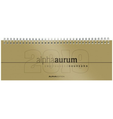 Schreibtsichquerkalender 1Woche/2Seiten gold 29,7x10,5cm 2021