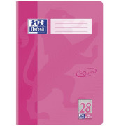 Schulheft Touch A4 Lineatur 28 kariert mit Doppelrand rosa 16 Blatt
