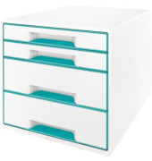 Schubladenbox Wow Cube 5213-20-51 perlweiß/eisblau metallic 4 Schubladen geschlossen