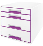 Schubladenbox Wow Cube 5213-20-62 perlweiß/violett metallic 4 Schubladen geschlossen
