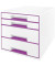 Schubladenbox Wow Cube 5213-20-62 perlweiß/violett metallic 4 Schubladen geschlossen
