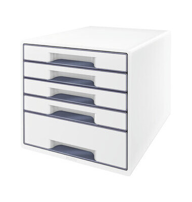 Schubladenbox Wow Cube 5214-20-01 perlweiß/grau 5 Schubladen geschlossen