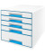 Schubladenbox Wow Cube 5214-20-36 perlweiß/blau metallic 5 Schubladen geschlossen