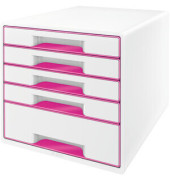 Schubladenbox Wow Cube 5214-20-23 perlweiß/pink metallic 5 Schubladen geschlossen