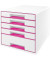 Schubladenbox Wow Cube 5214-20-23 perlweiß/pink metallic 5 Schubladen geschlossen