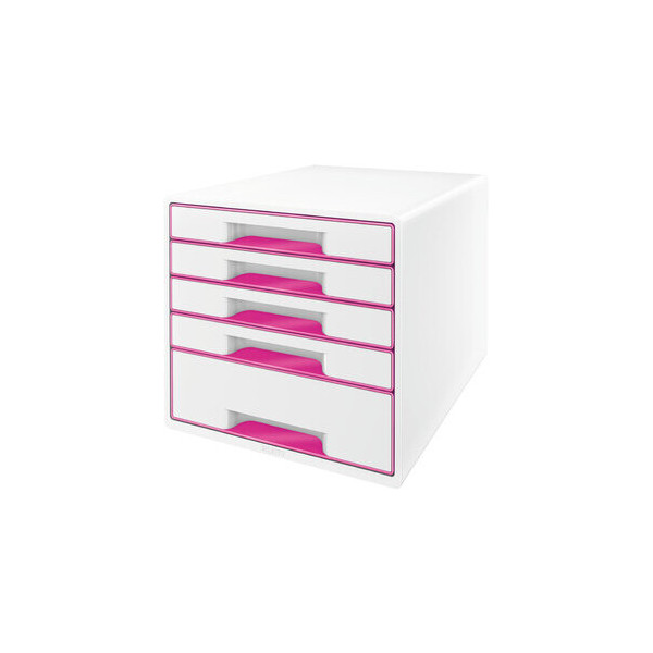 4002432115419 - AKTION LEITZ Schubladenbox WOW Cube  perlweiß pink 52142023 DIN A4 mit 5 Schubladen 1 St mit Prämie nach Registrierung