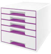 Schubladenbox Wow Cube 5214-20-62 perlweiß/violett metallic 5 Schubladen geschlossen