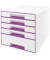 Schubladenbox Wow Cube 5214-20-62 perlweiß/violett metallic 5 Schubladen geschlossen