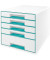 Schubladenbox Wow Cube 5214-20-51 perlweiß/eisblau metallic 5 Schubladen geschlossen
