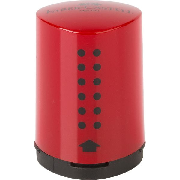 10 Stück Faber-Castell Einfachspitzdose Grip 2001 Mini - rot/blau 4005401837107 Faber-Castell
