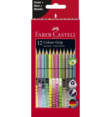 Buntstifte-Set Colour Grip Sonderfarbset, 201569, farbig sortiert, dreikant, ergonomisch, Packung