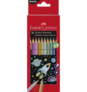 Buntstifte-Set Metallic, 201583, farbig sortiert metallic, sechskant, Packung