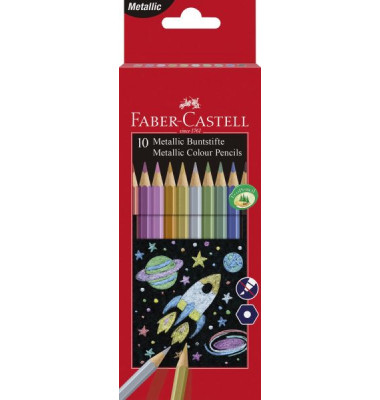 Buntstifte-Set Metallic, 201583, farbig sortiert metallic, sechskant, Packung