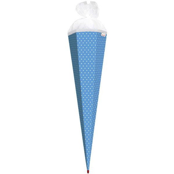 4028279850450 - Bastel-Schultüte Punkte hellblau 85cm 6-eckig 668564 4028279850450 Roth