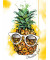 Zeichenmappe "Ananas"- A4, Karton, mit Gummizugverschluss