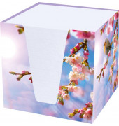 Zettelbox 46736, Rotkehlchen, 95x95mm, inkl. 900 Notizzettel, wei&szlig;, Karton