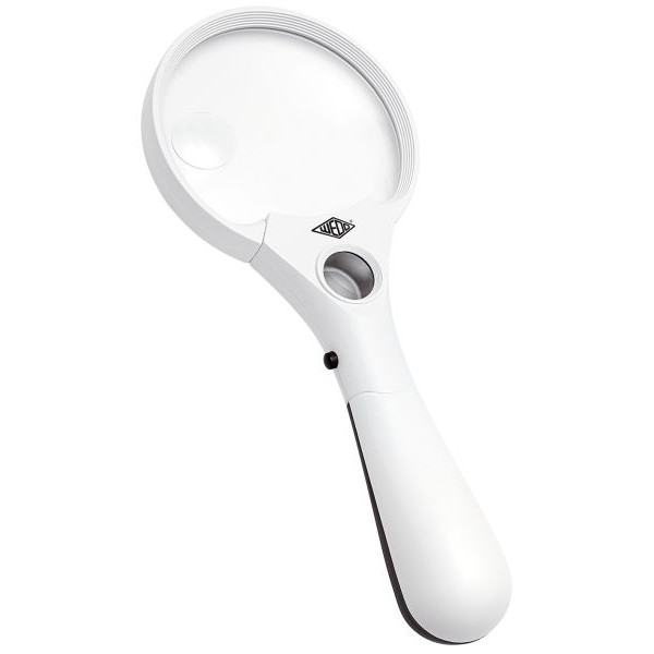 4003801860015 - Rundlupe Ø 9 cm Profi mit 3 LEDs - Vergrößerung 3- 45- 12-fach schwarz weiß 4003801860015 WEDO