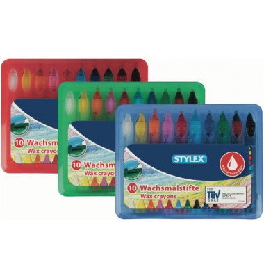 28225 10 Stück sortierte Farben Wachsmalstiftetui Box 28225 10 Stück sortierte Farben Wachsmalstiftetui Box