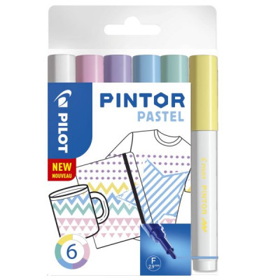 Kreativmarker Pintor Pastel - F, 6 Stück sortiert