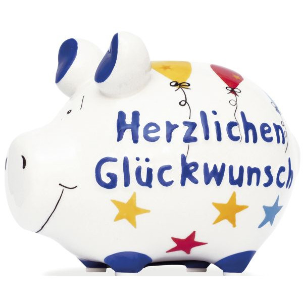 3 Stück KCG Spardose Schwein (klein) 101635 , Herzlichen Glückwunsch 4260185596835 KCG