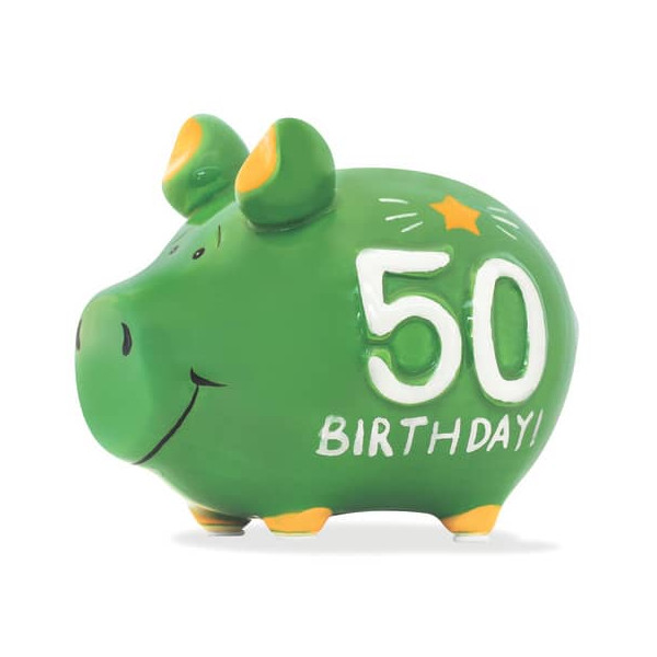 3 Stück KCG Spardose Schwein (klein) 101639 , 50. Birthday 4260185596842 KCG