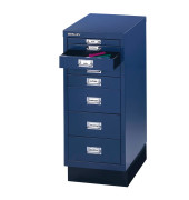 Schubladenschrank MultiDrawer™ 29er Serie L298S839, Stahl, 8 Schubladen (Vollauszug), A4, 38 x 67 x 27,9 cm, mit Sockel, blau